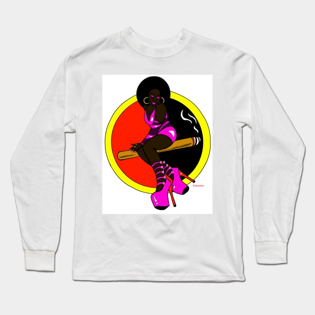 Funky soul cigar Long Sleeve T-Shirt by amoxes